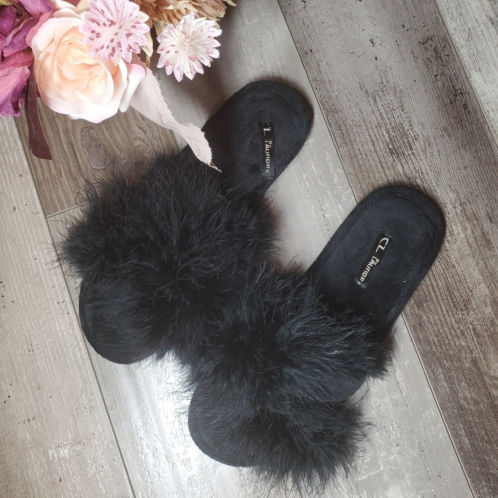 Chinese Laundry CL by Laundry Black Midnight Slide Sandal Women's Size MED 7-8